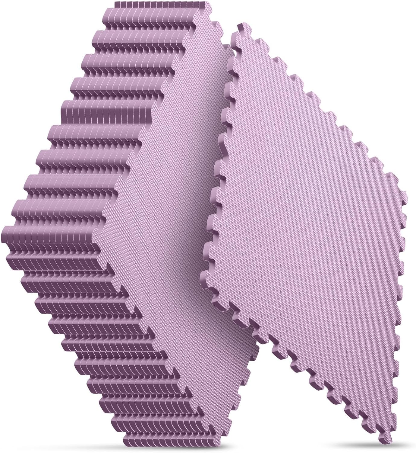 Detalle de Nazhura GYM MATS EVA Interlocking Exercise Tiles, Pink, 24 x 24 in, 0.5 in Thick