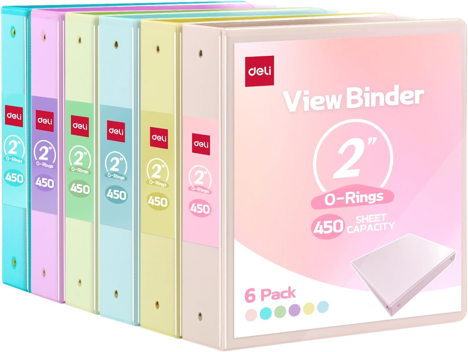 Detalle de Deli 2-inch 3-Ring Binder, 450-Sheet Capacity