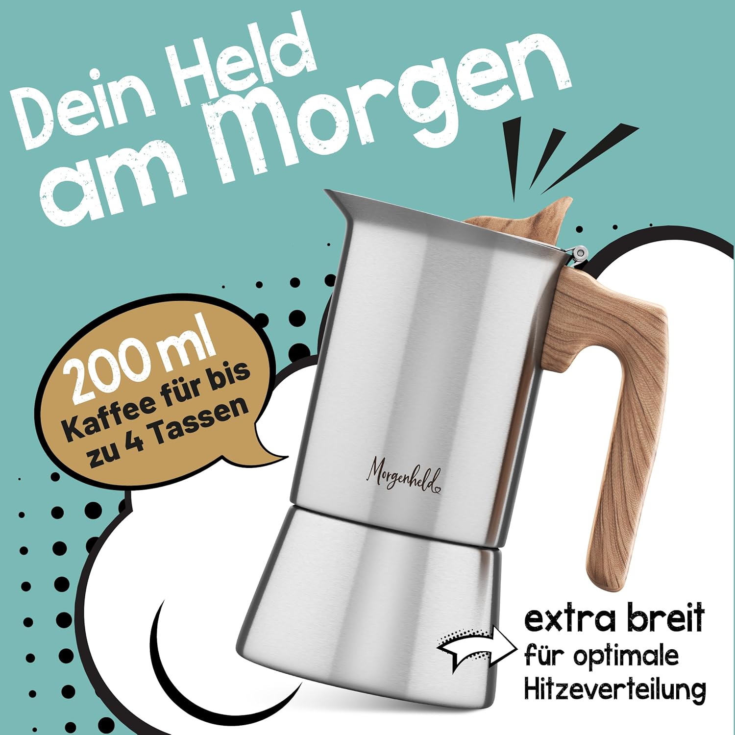 Thumbnail 1 de Morgenheld STYLE Premium Espressokocher 4 Tassen