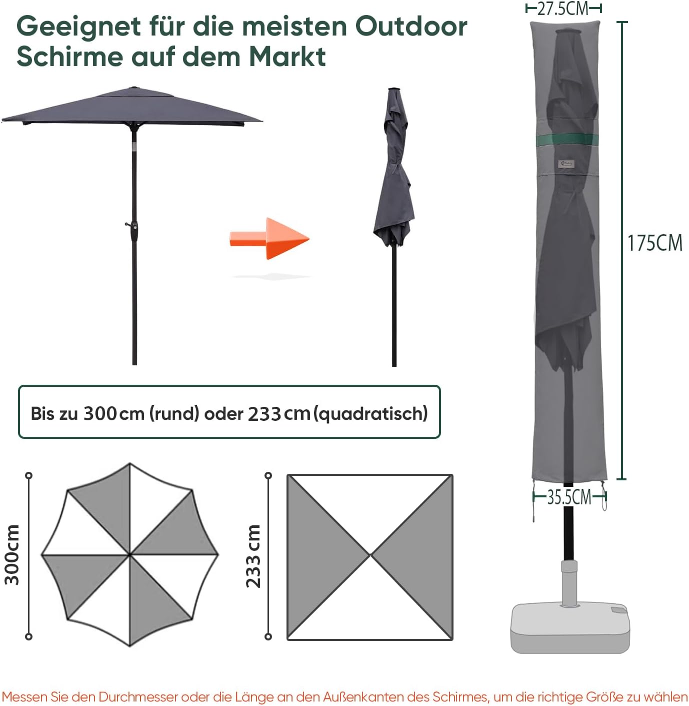 Thumbnail 1 de Sekey Funda para Sombrilla Ø300 cm ☔ Jardin, Impermeable