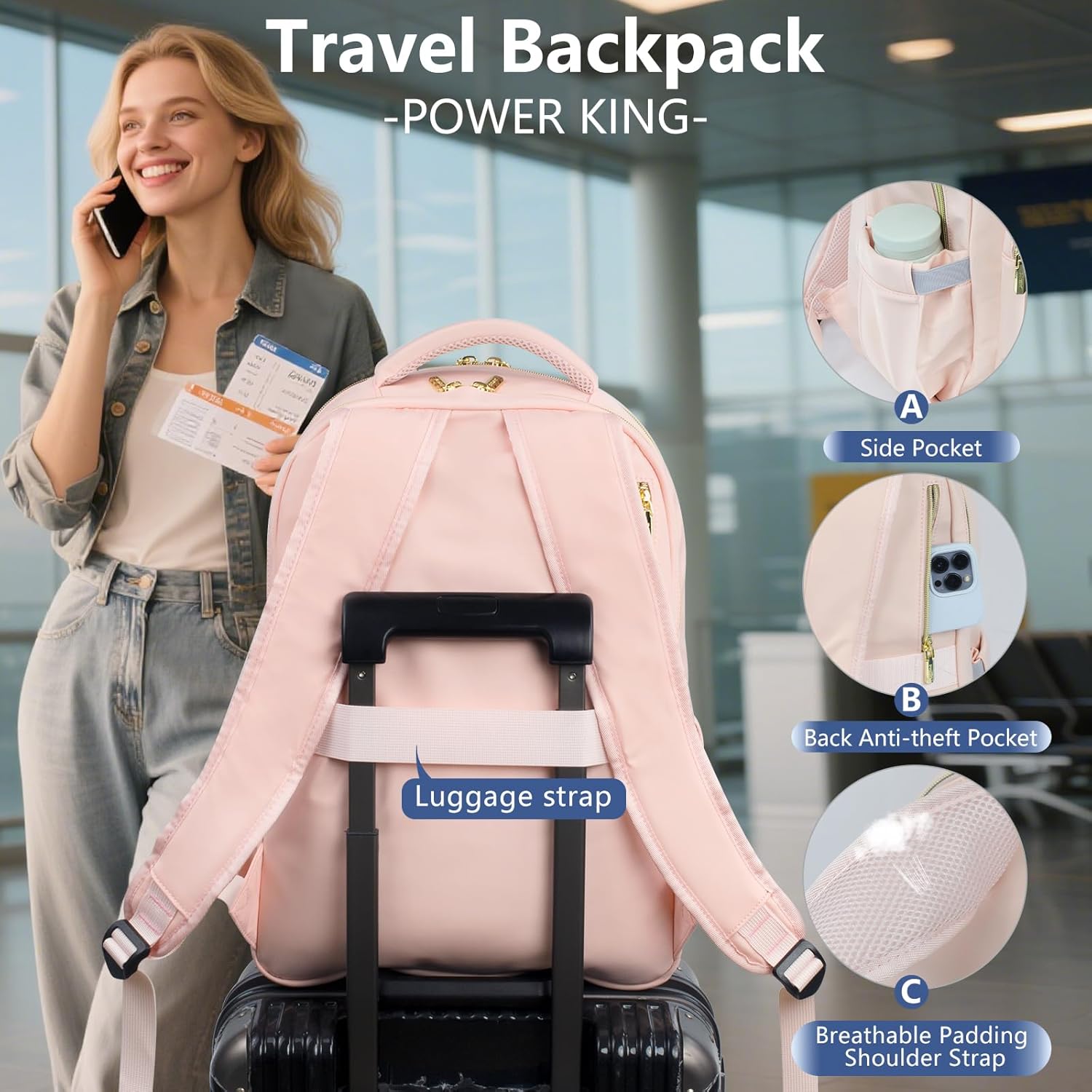 Thumbnail 4 de POWER KING 15.6" Laptop Backpack 25L
