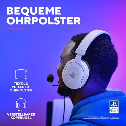 Detalle de GXTrust Forta PS5 Gaming Headset – Weiß, offiziell lizenziert, 50 mm Treiber