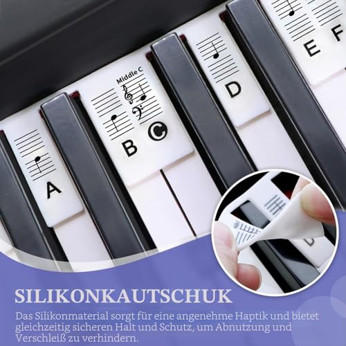 Detalle 2 de MUYOS Abnehmbare Klaviertastatur-Notenetiketten für 88 Tasten Vollgröße