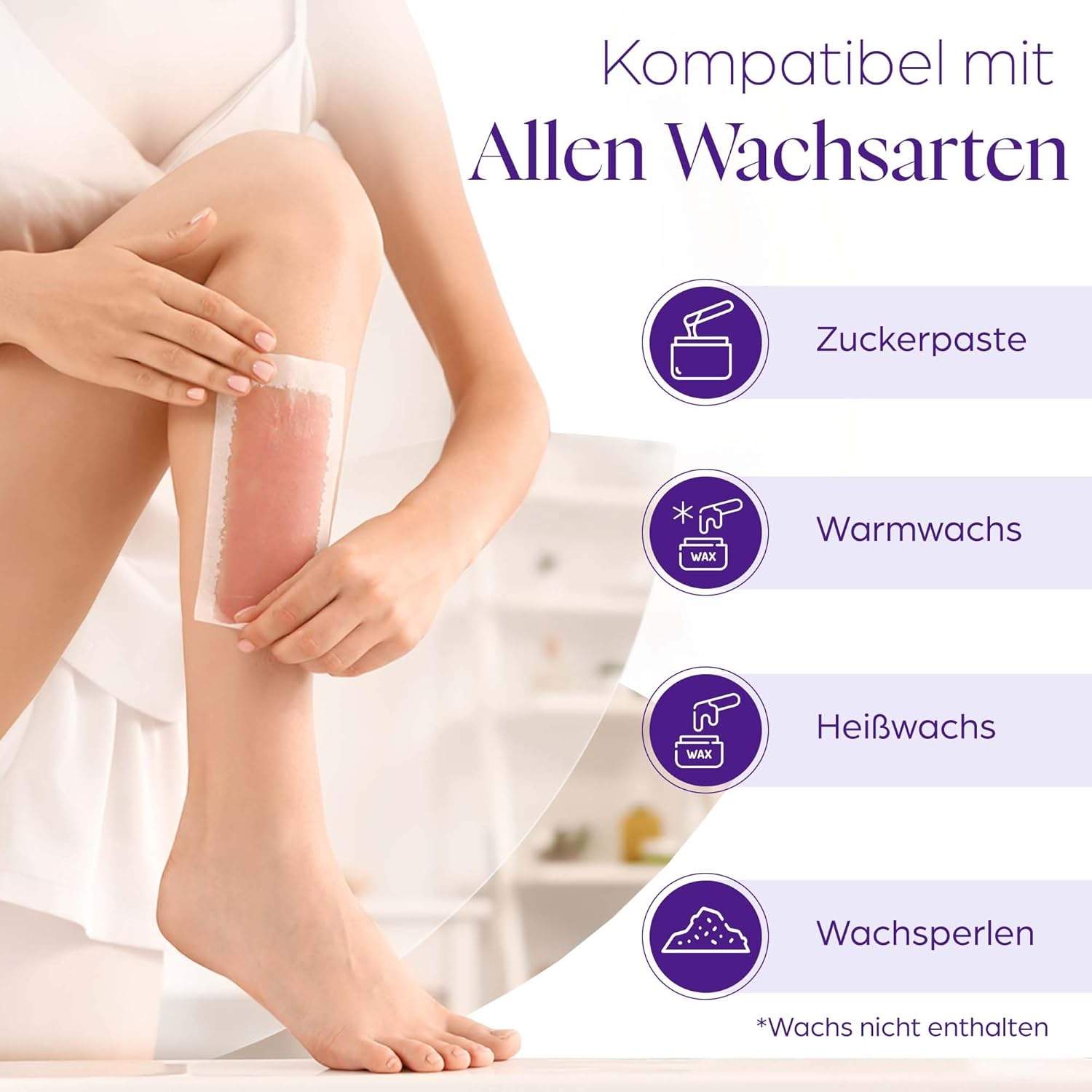Detalle de Vliesstreifen für Warmwachs 150 Stück
