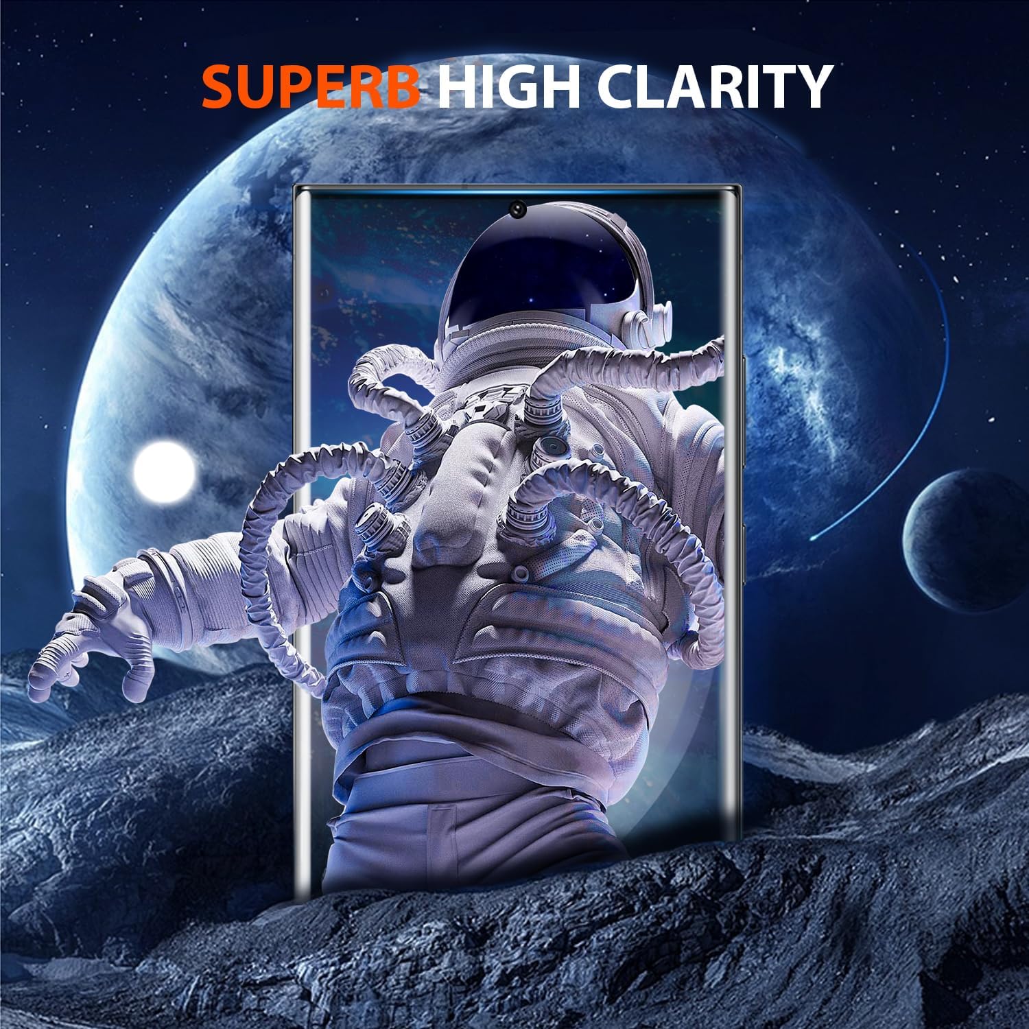 Thumbnail 5 de Samcorn 3-Pack Galaxy S22 Ultra Screen Protector (HD Clear Tempered Glass, Fingerprint Unlock)