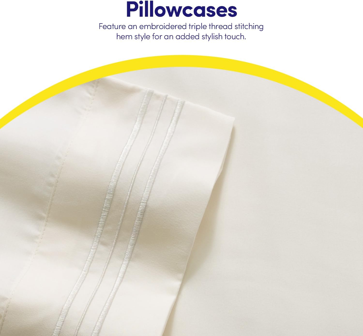Thumbnail 6 de 1500 Supreme Collection Twin Sheet Sets Ivory (3-Piece) with Stay-in-Place Elastic Corner Straps