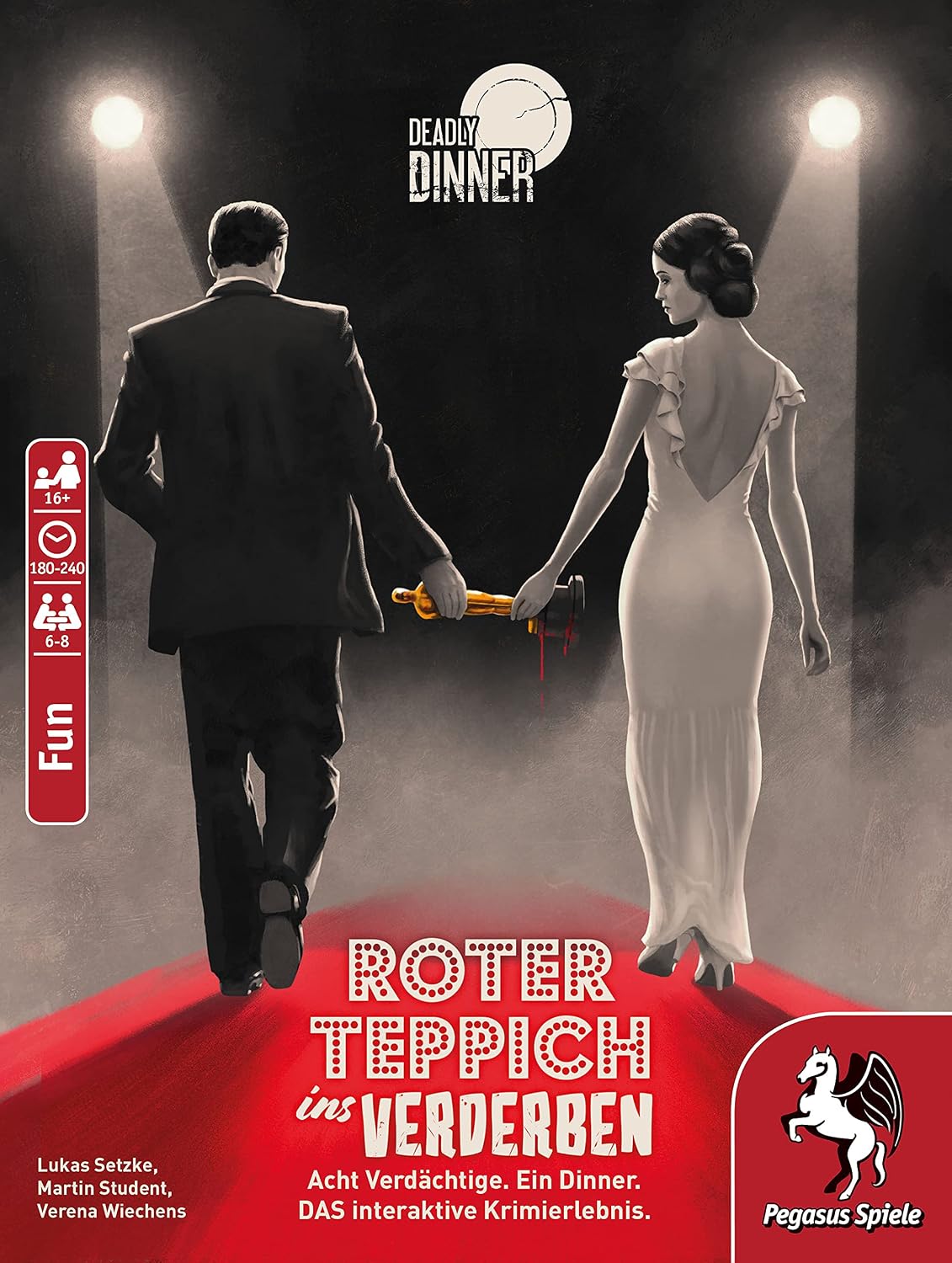 Detalle de Pegasus Spiele Deadly Dinner „Roter Teppich ins Verderben“ – Krimi-Dinner-Spiel für 6–8 Spieler ab 16 Jahren