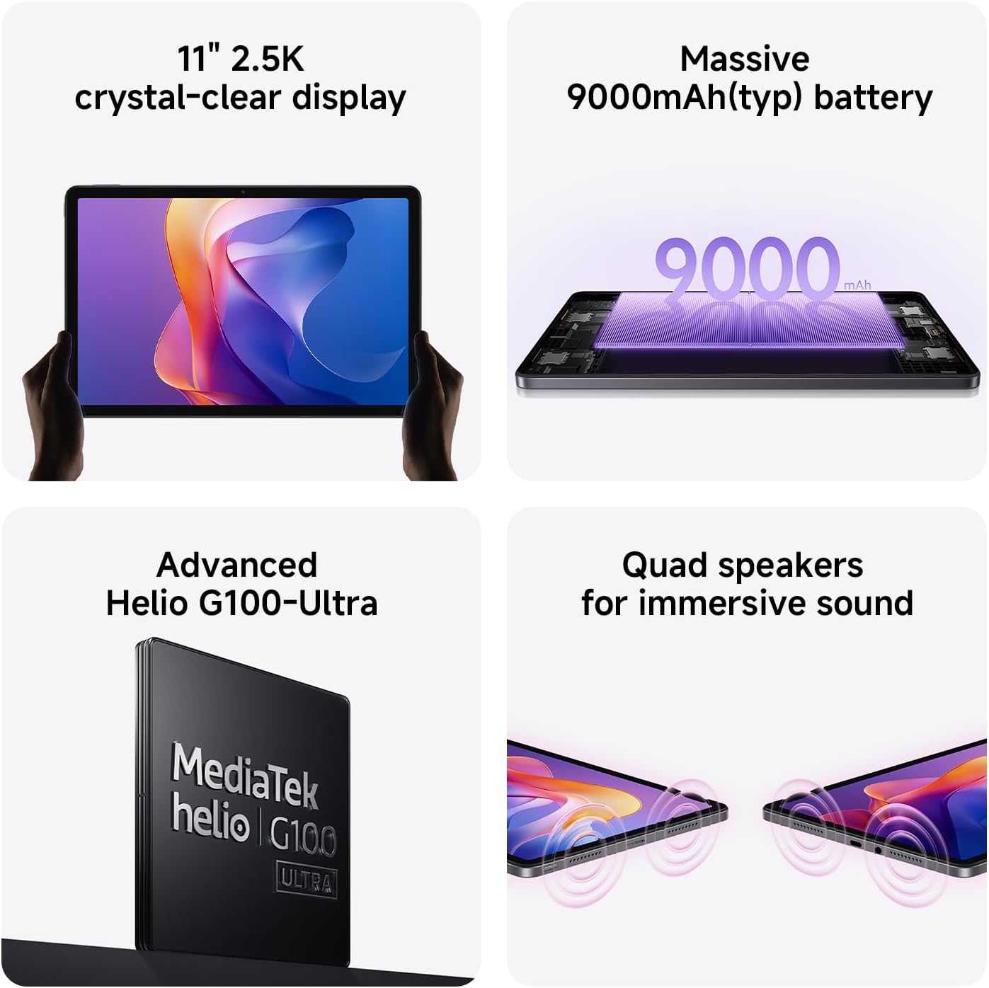 Detalle de XIAOMI Redmi Pad 2 8+256GB Gray: 11" 2.5K Tablet for Everyday Power