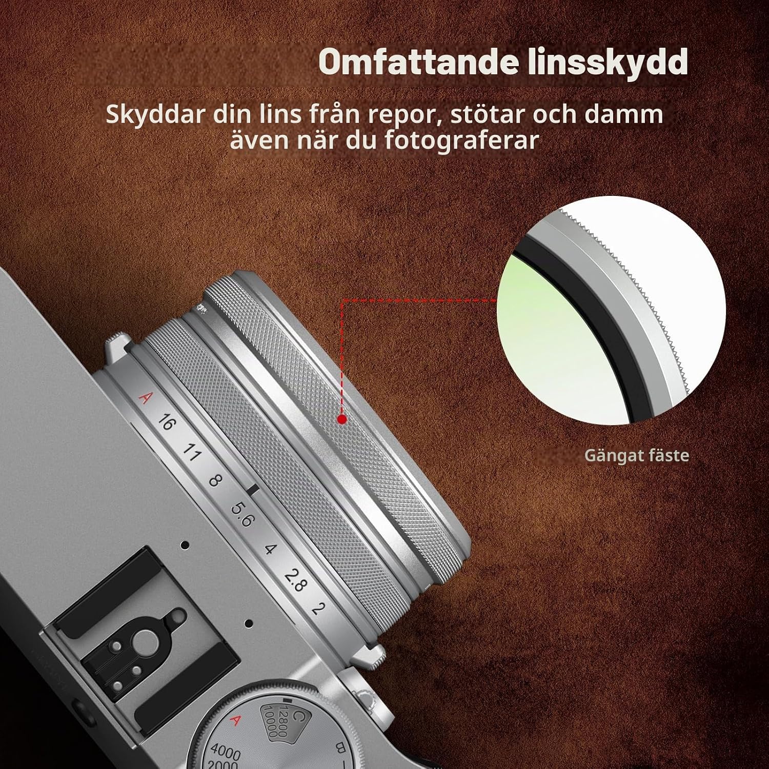 Detalle de SMALLRIG 5853 UV-filter för FUJIFILM X100V/X100VI med optiskt glas