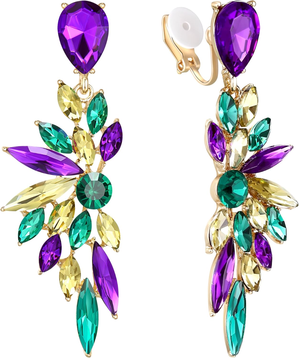 Thumbnail 5 de Boucles d’oreilles Clearine en cristal avec pendentif aile strass pour mariage