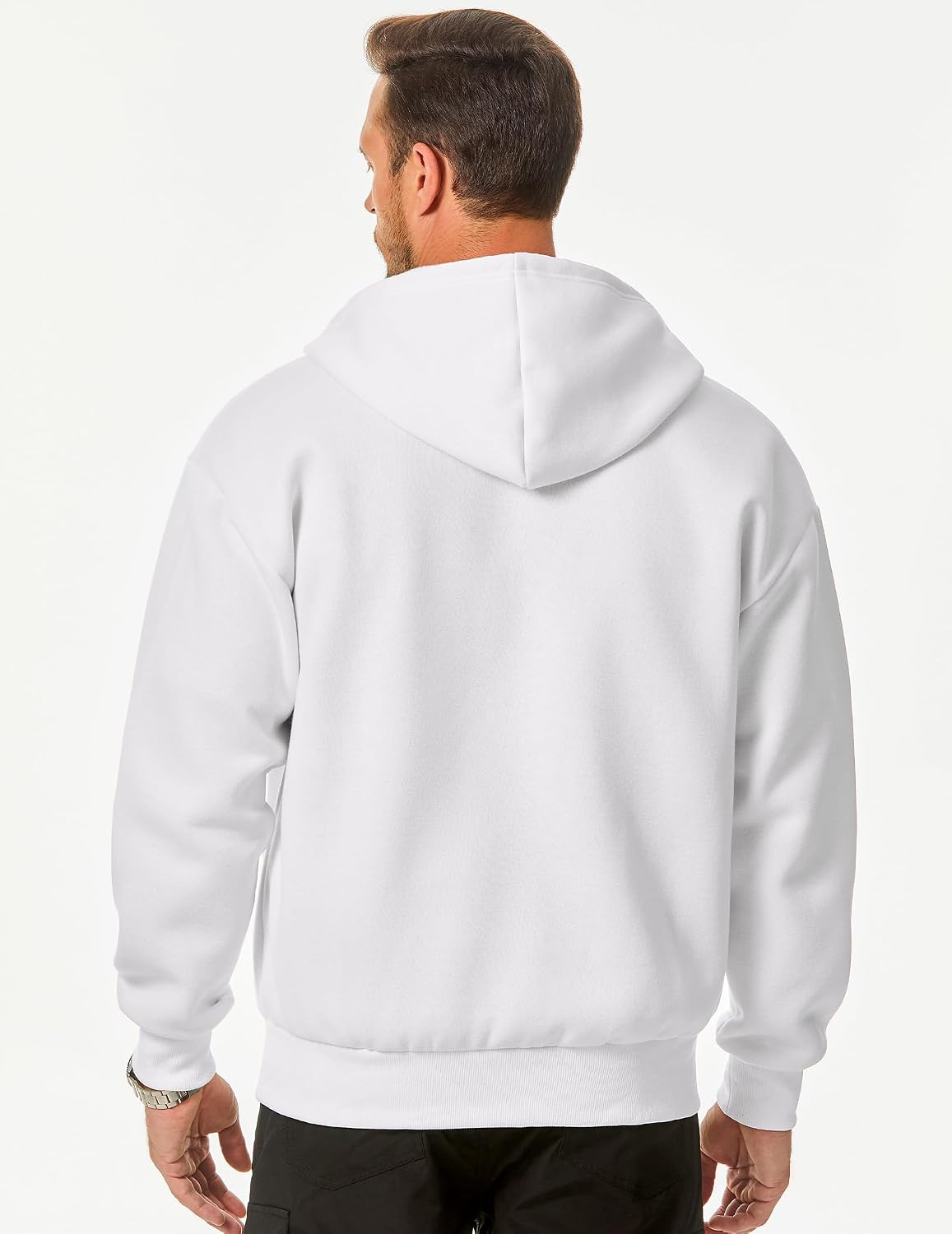 Detalle 2 de JMIERR Hoodie Herren – Baumwolle Einfarbig mit Reißverschluss, Langarm Sweatjacke mit Taschen