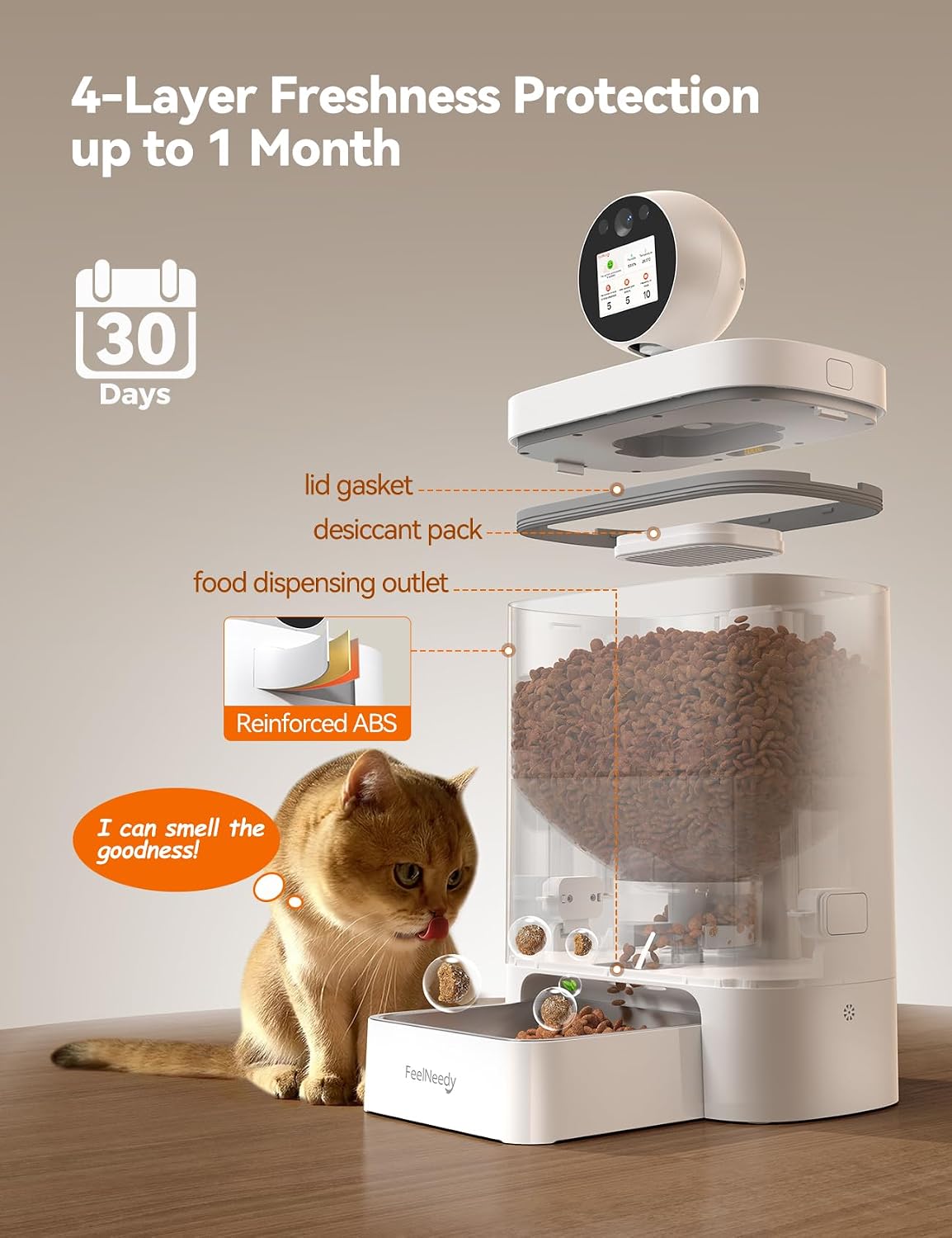 Thumbnail 4 de FEELNEEDY Automatic Cat Feeder with Camera and 2K 360° View