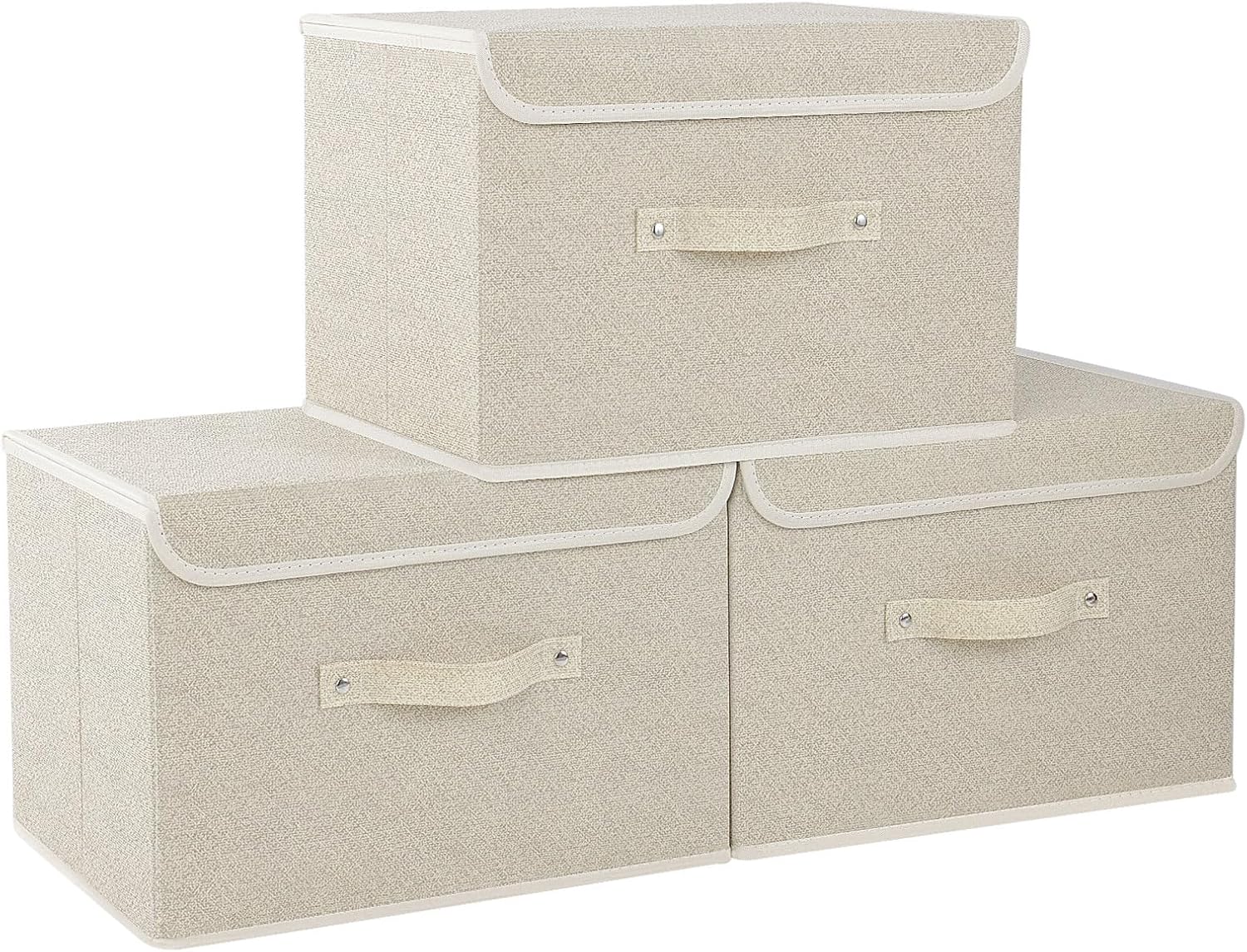 Detalle de ENUMAIL förvaringslådor med lock, hopfällbara, 38 x 25 x 25 cm, 3-pack