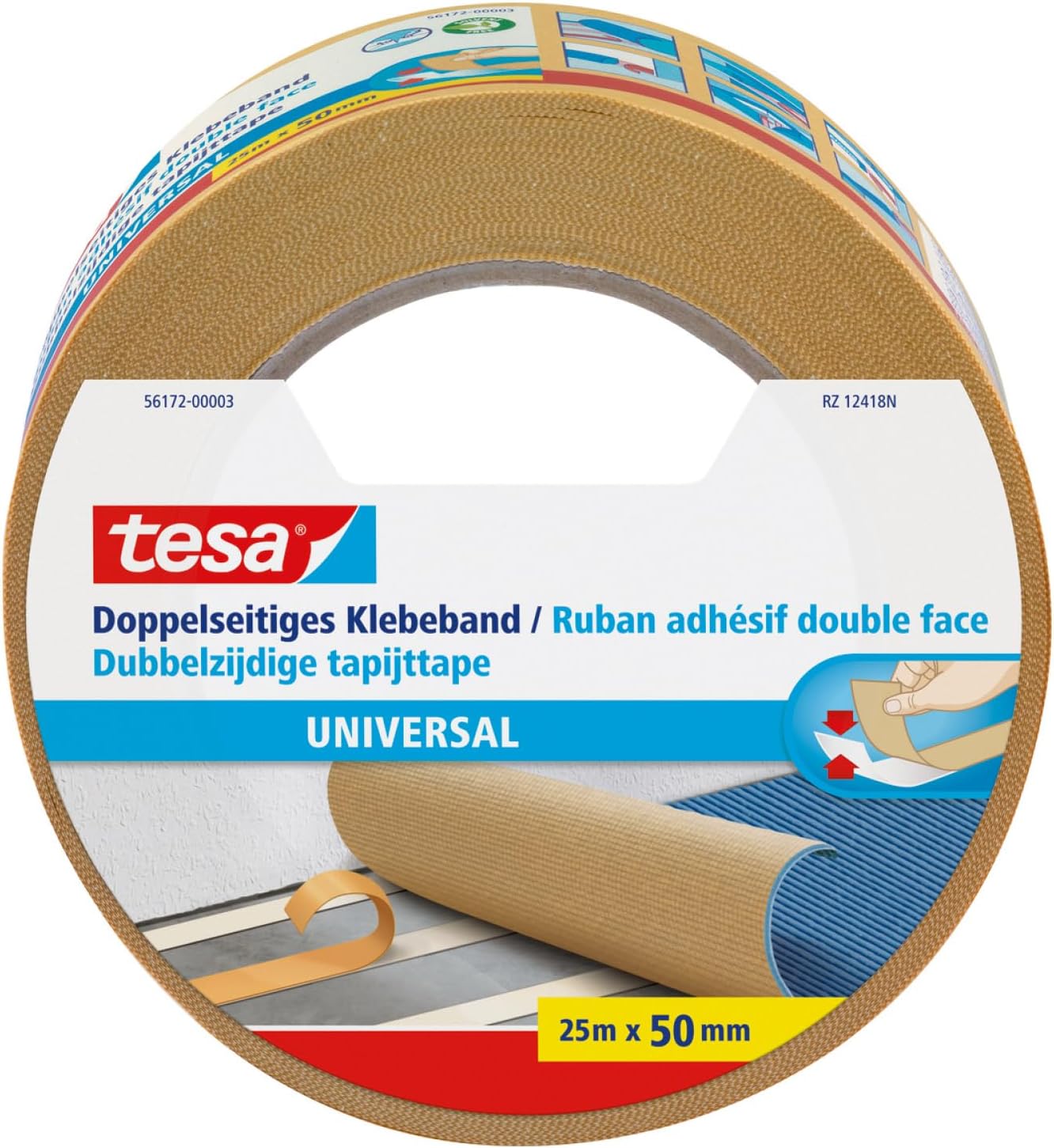 tesa Doppelseitiges Klebeband Universal – 25 m x 50 mm
