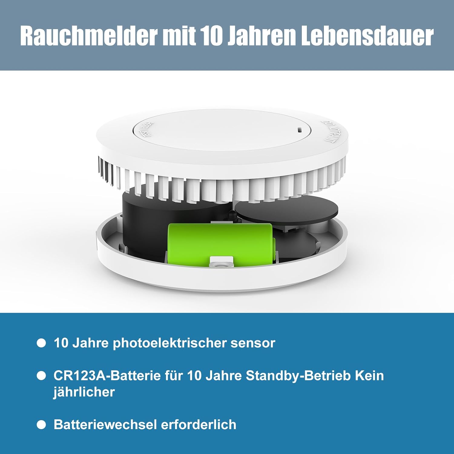 Thumbnail 3 de Rauchmelder 10 Jahre Batterie Magnethalterung Ohne Bohren