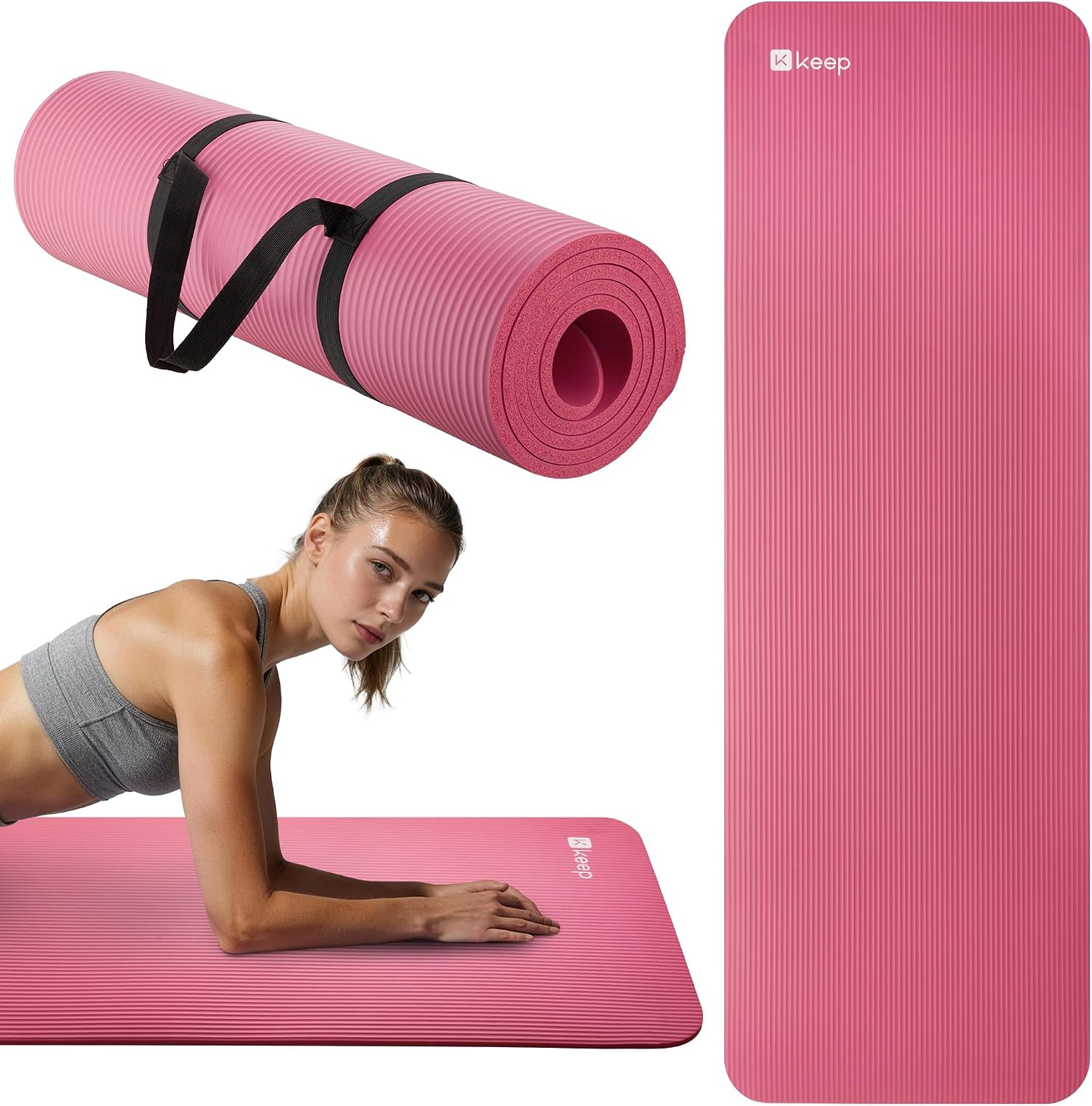 Thumbnail 1 de KEEP 10mm NBR Yoga Mat, 72-Inch Cushioned Non-Slip Exercise Mat