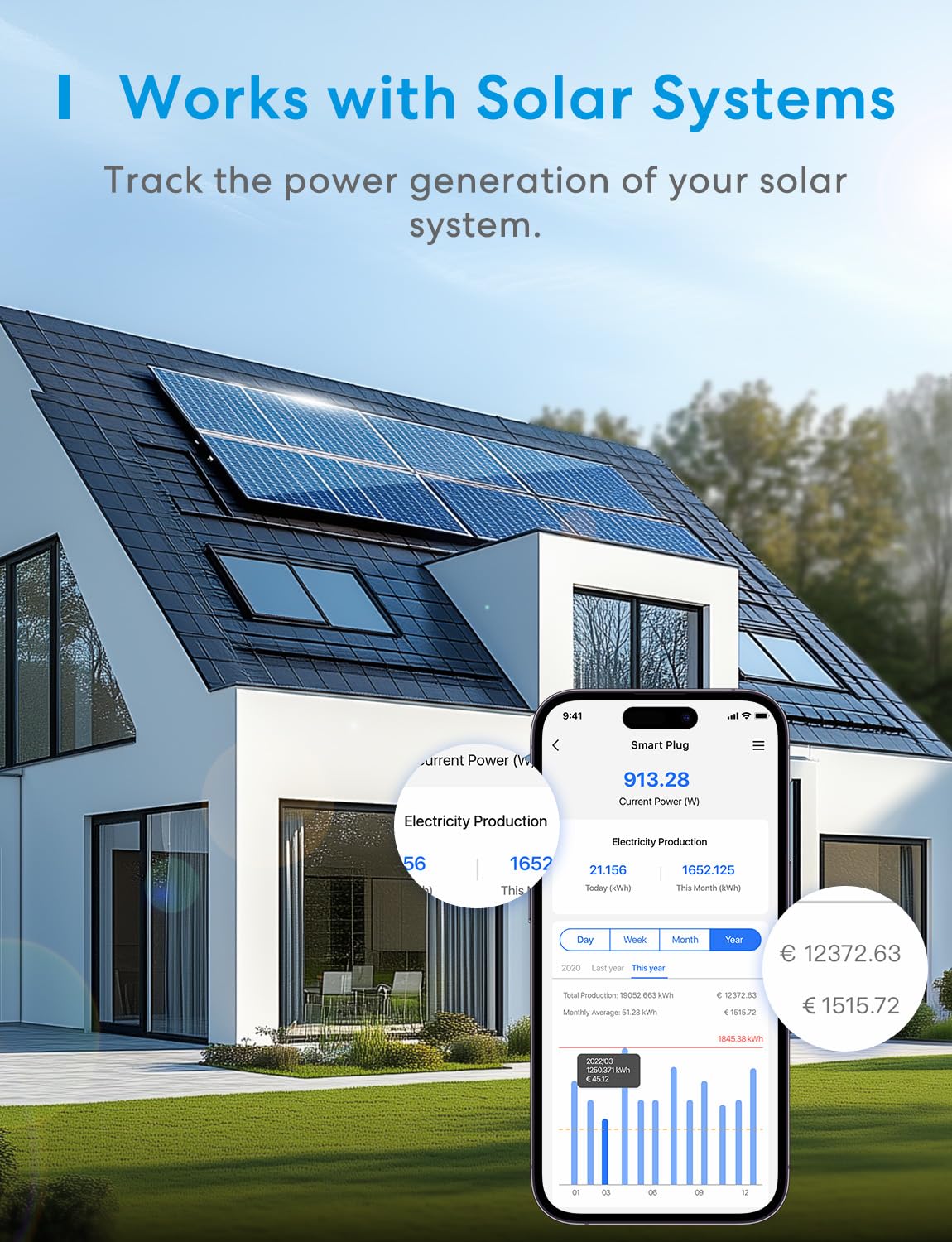 Thumbnail 3 de Meross Presa Smart WiFi 2 pezzi: monitoraggio energetico e controllo vocale con HomeKit, Alexa e Google Home