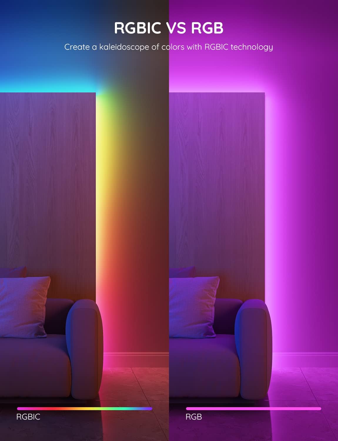 Detalle 2 de Govee RGB LED Strip, 16.4 ft, Bluetooth