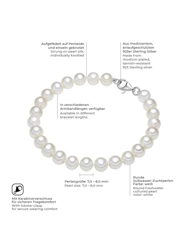Thumbnail 1 de Valero Pearls Pulsera de Perlas para Mujer – Plata de ley 925