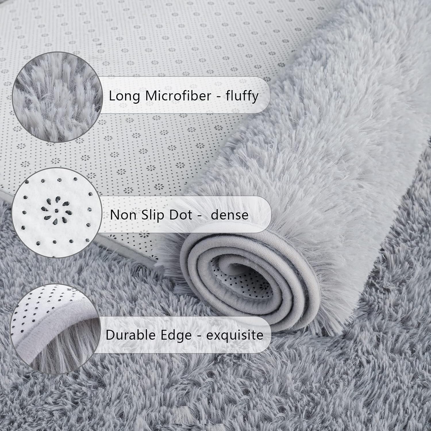 Thumbnail 2 de Chicrug Soft Runner Rug 2x6 Feet, Grey