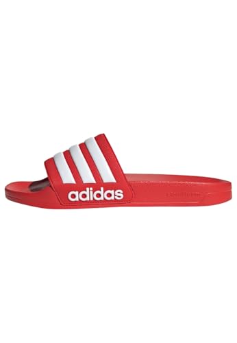 Detalle de adidas Adilette Comfort Slides: Zuecos Unisex para adulto en Vivid Red Cloud White, talla 40.5 EU