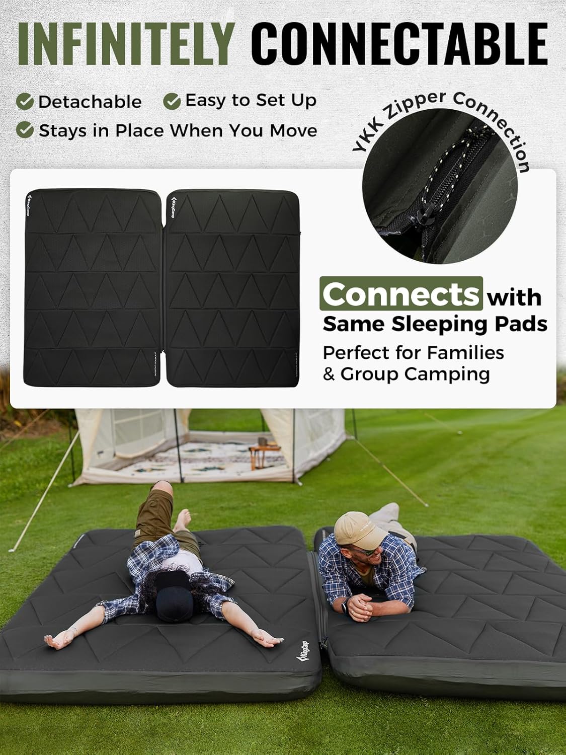 Thumbnail 6 de KingCamp 17cm Ultra-Thick SilentFlex Double Air Mattress with Foam Topper