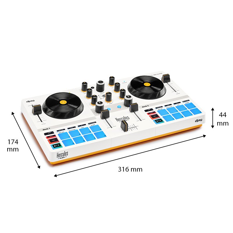 Detalle de Hercules DJControl Mix Ultra controlador DJ portátil e inalámbrico