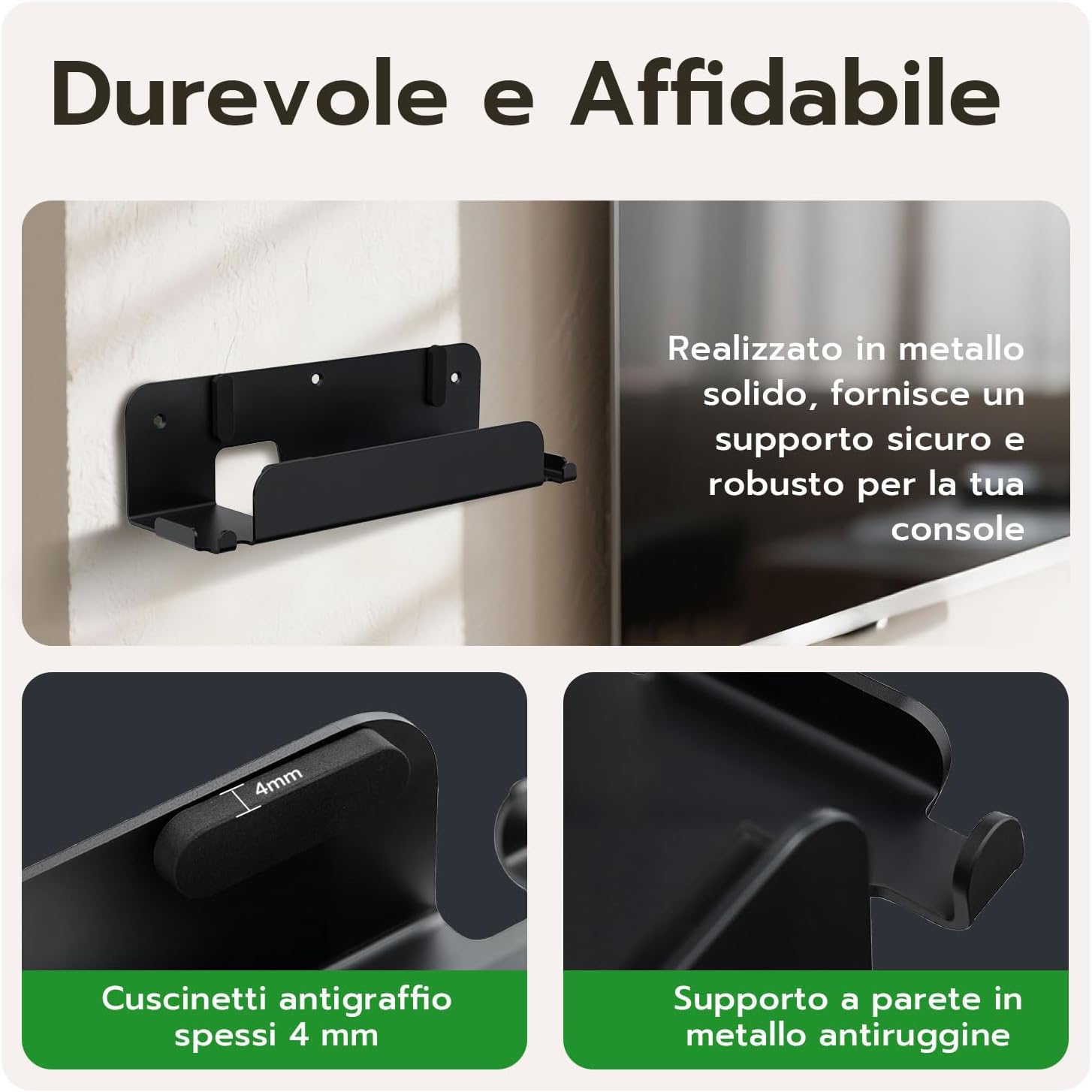 Thumbnail 2 de Tolesum supporto da parete per Switch 2 (compatibile con Dock JoyCon e Switch Pro Controller), in metallo nero