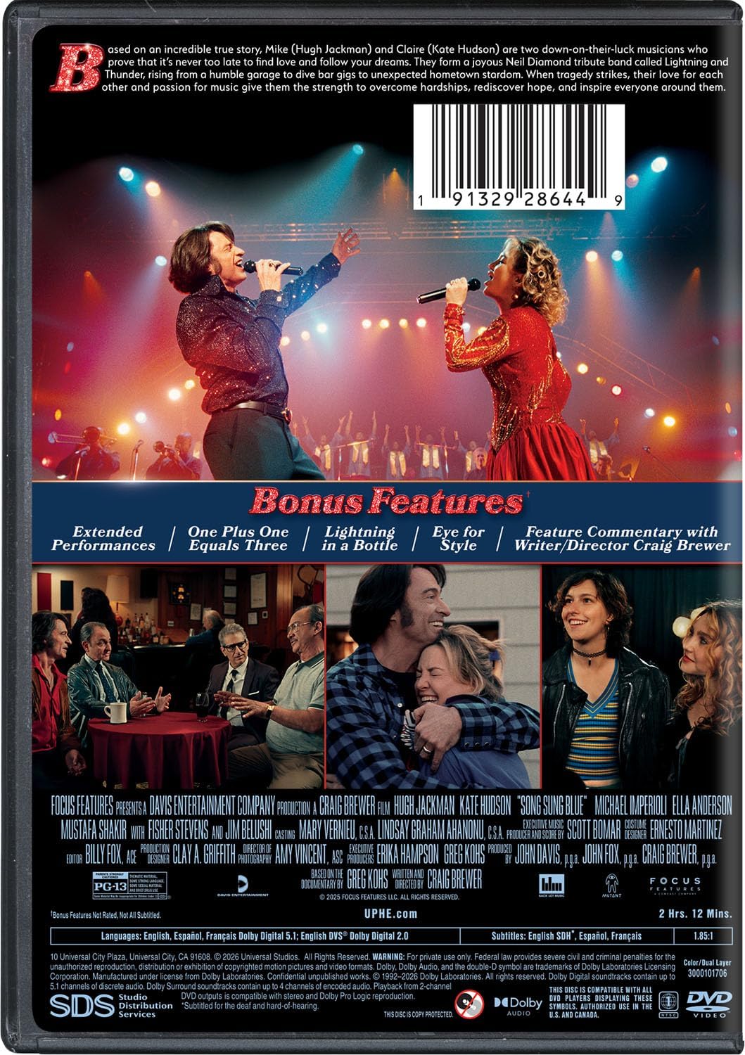 Detalle de Song Sung Blue (2025) Collector’s Edition DVD, NTSC