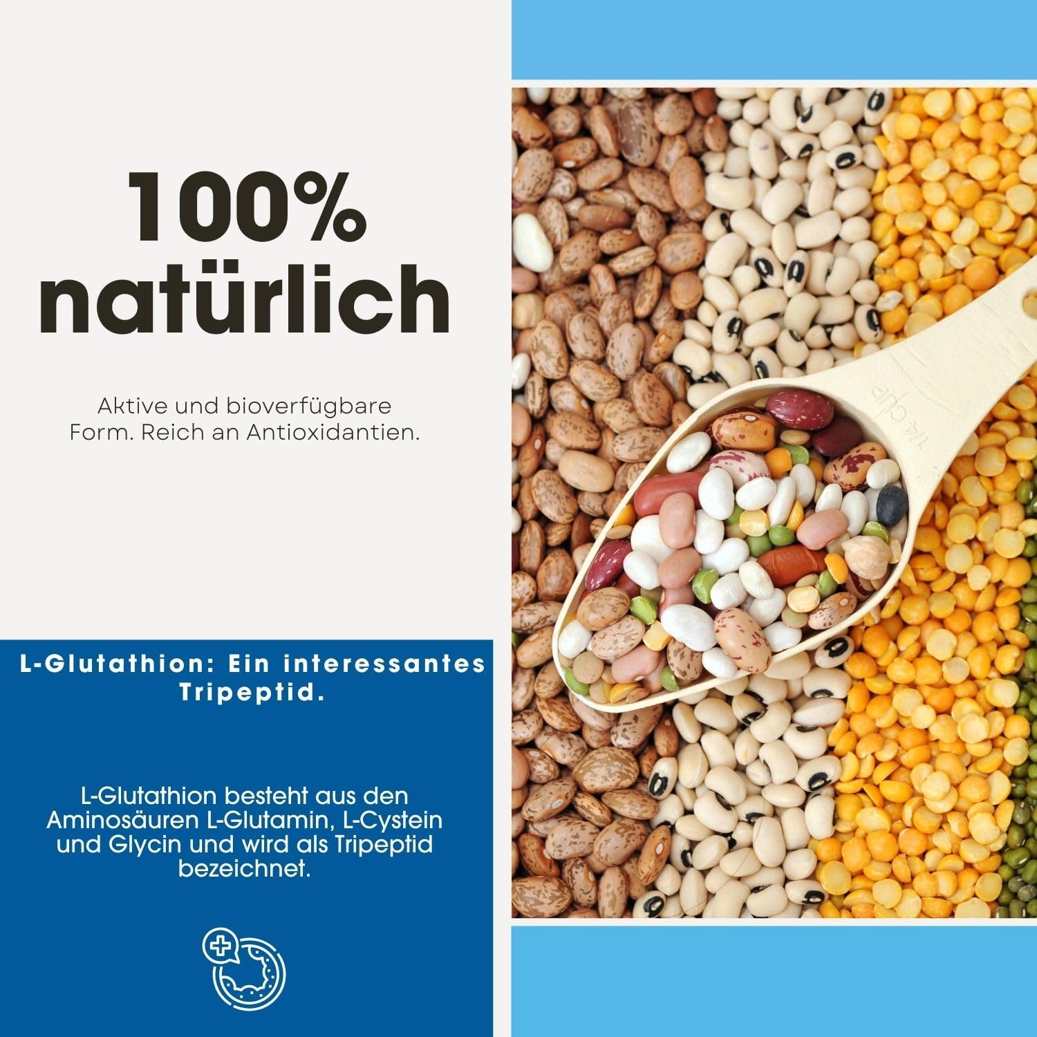 Detalle de Fair & Pure L-Glutathion 500 mg, 120 Tabletten – vegan, ohne Magnesiumstearat, in Deutschland hergestellt