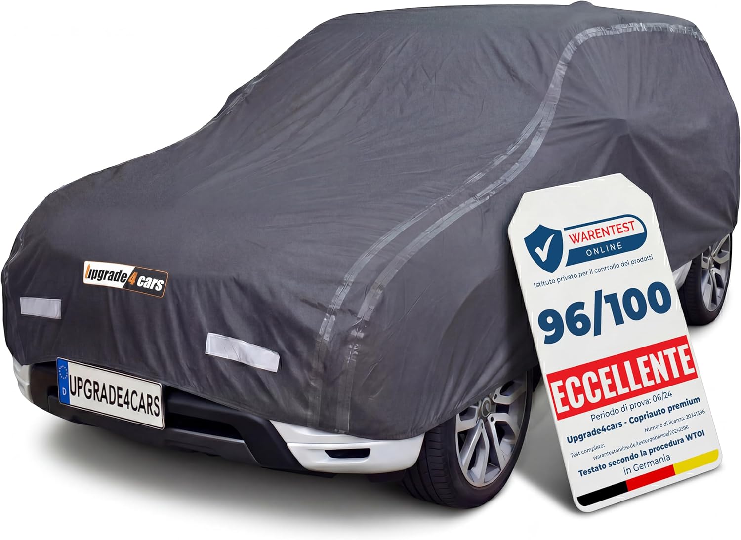 Detalle de Upgrade4cars Telo Copriauto Esterno Premium Versione 2026 Impermeabile per SUV-L (480 × 195 × 150 cm)