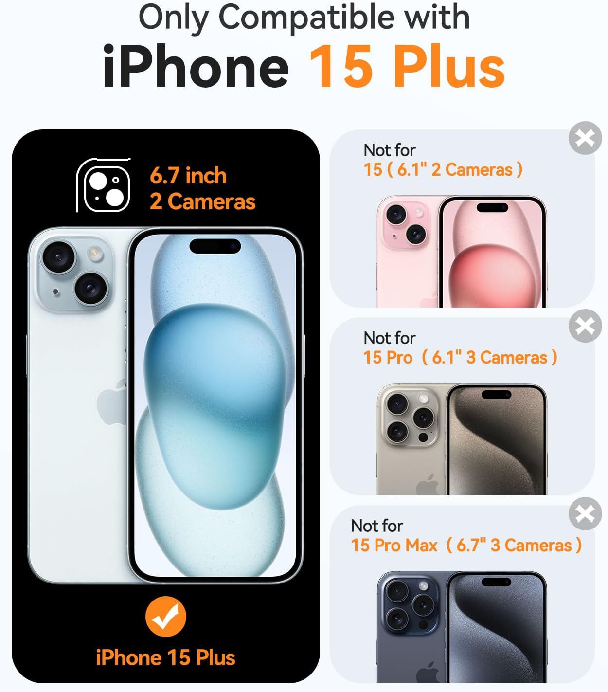 Thumbnail 1 de CANSHN Magnetic iPhone 15 Plus Case with Full Camera Protection and Matte Translucent Finish