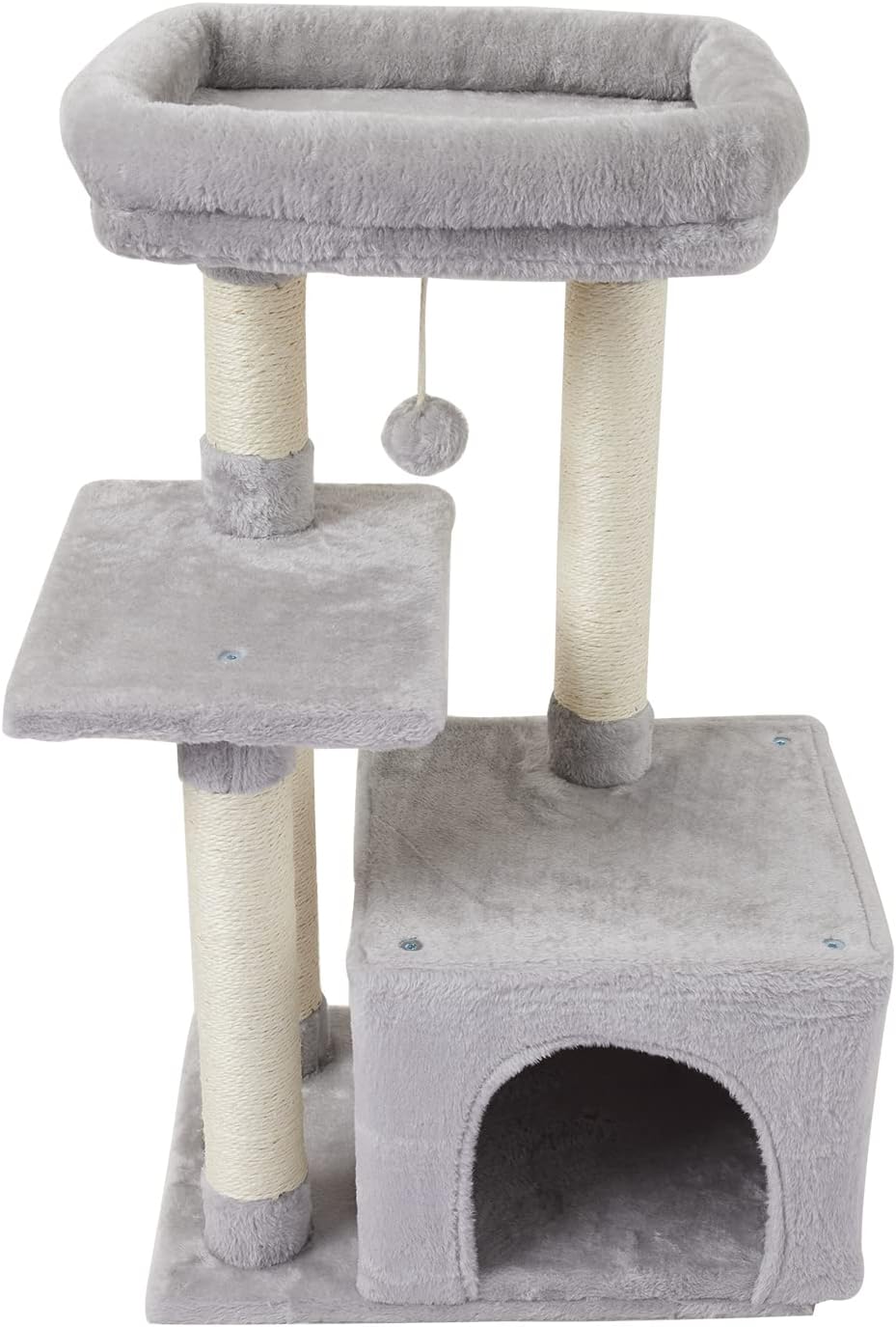 Thumbnail 1 de FISH&NAP Cute Cat Tree Kitten Tower with Sisal Scratching Posts and Jump Platform (Indoor Cat Condo, Grey)