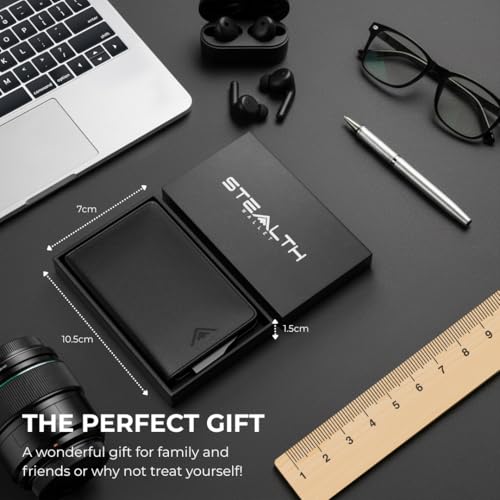 Thumbnail 2 de Stealth Wallet RFID Card Holder Wallet – Slim, Minimalist Aluminium & Leather Pop-Up Card Wallet