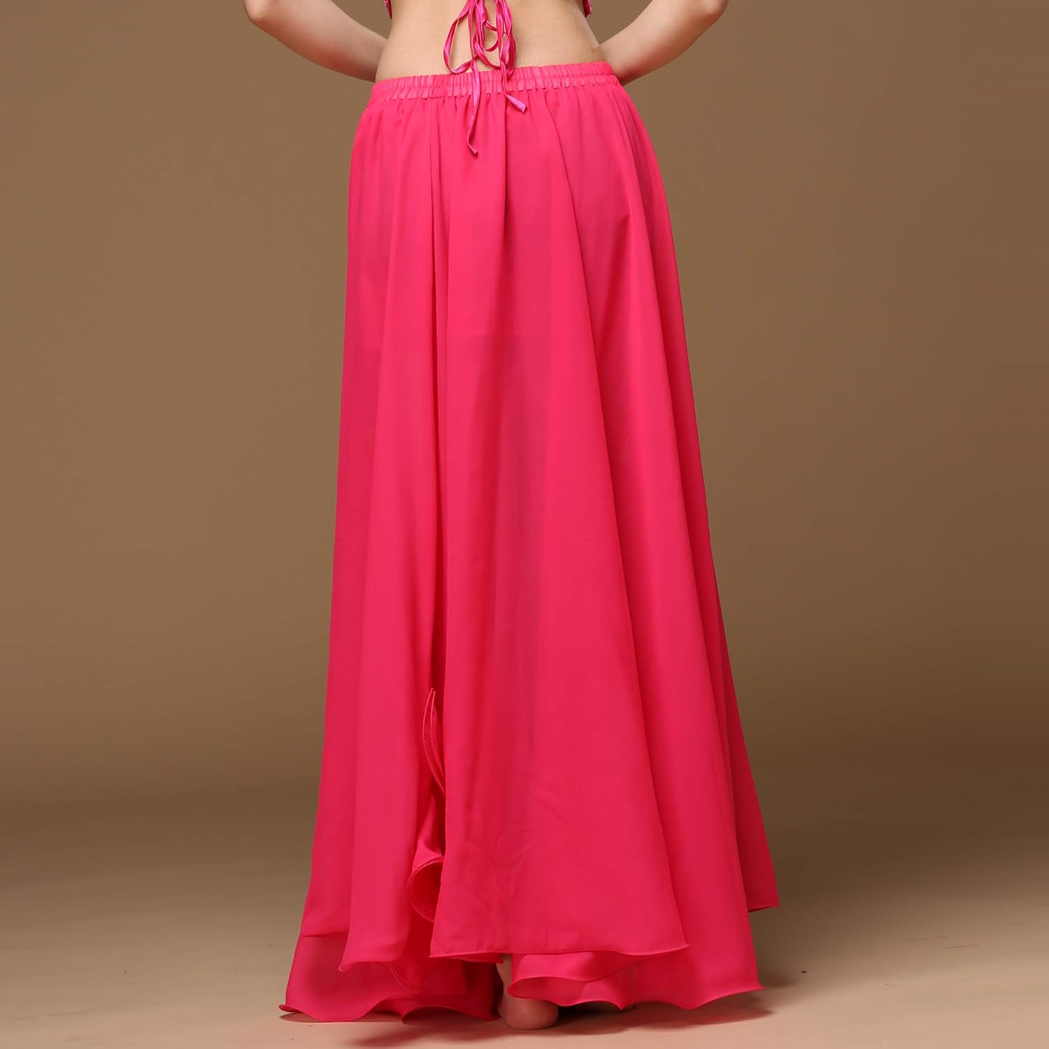Detalle de MUNAFIE Damen Langrock mit Schlitz – Chiffon-Tanzrock für Bauchtanz