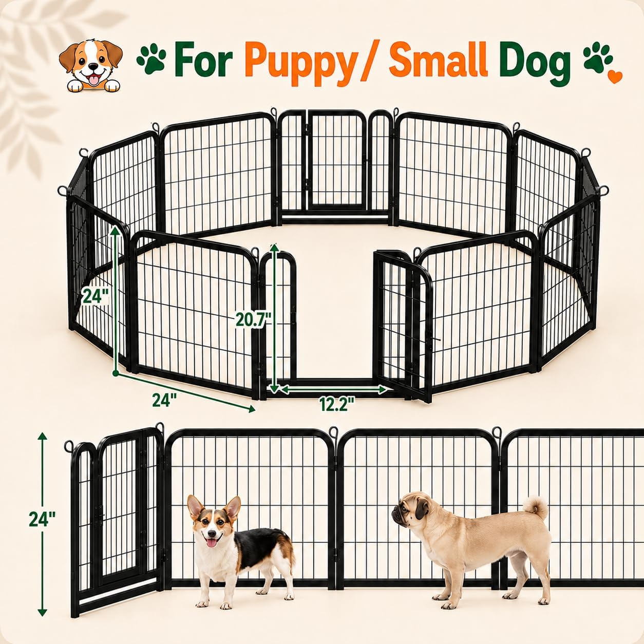 Detalle de Yaheetech dog playpen 12-panel