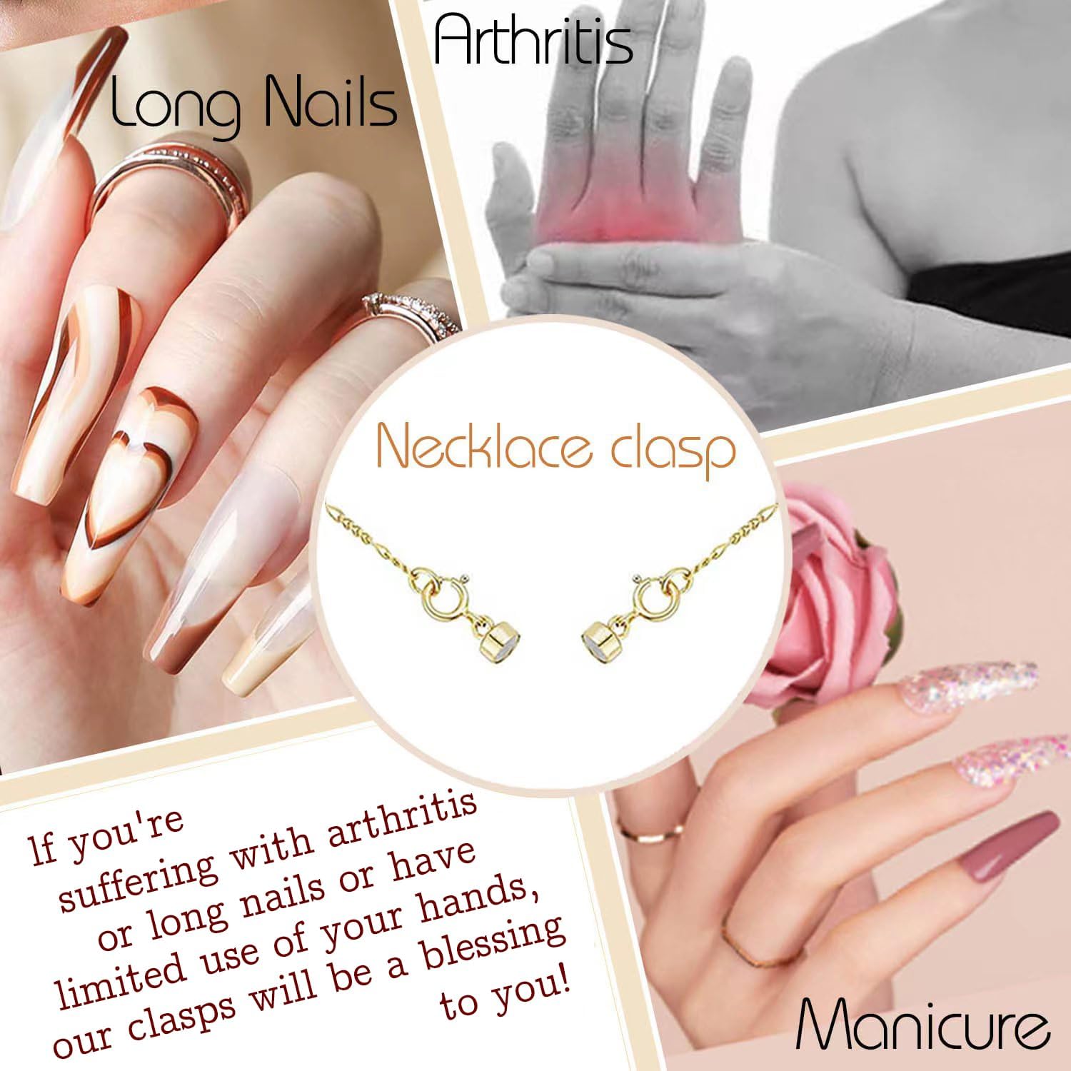 Detalle 2 de OHINGLT Magnetic Necklace Clasps, Brass