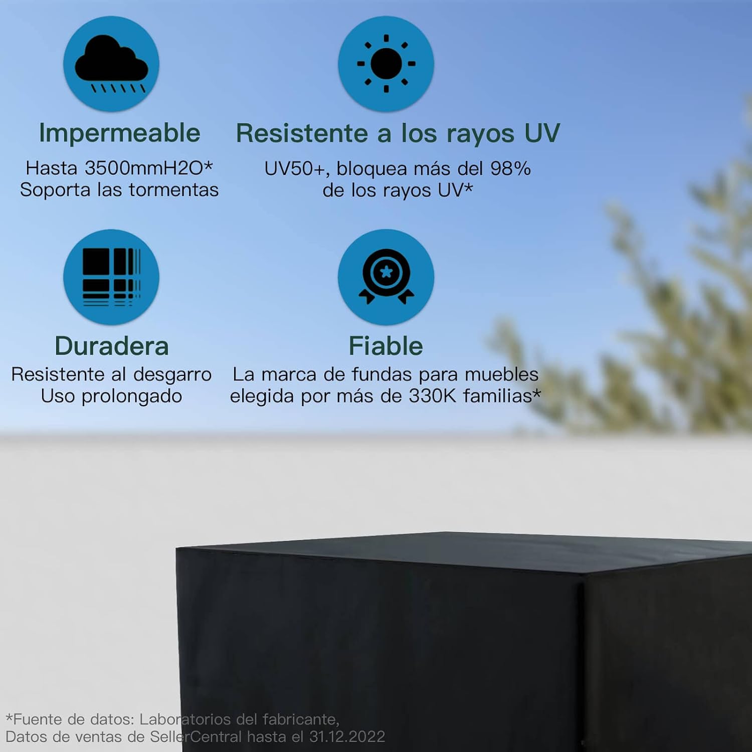 Detalle de AWNIC Funda para Mesa Exterior Impermeable y Resistente ☂