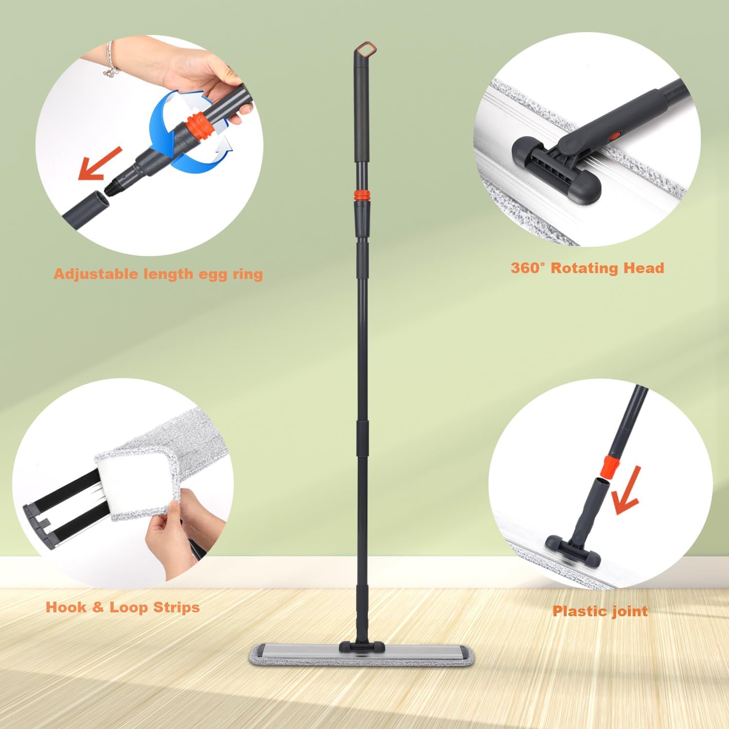 Detalle de Microfibre flat mop, 18-inch