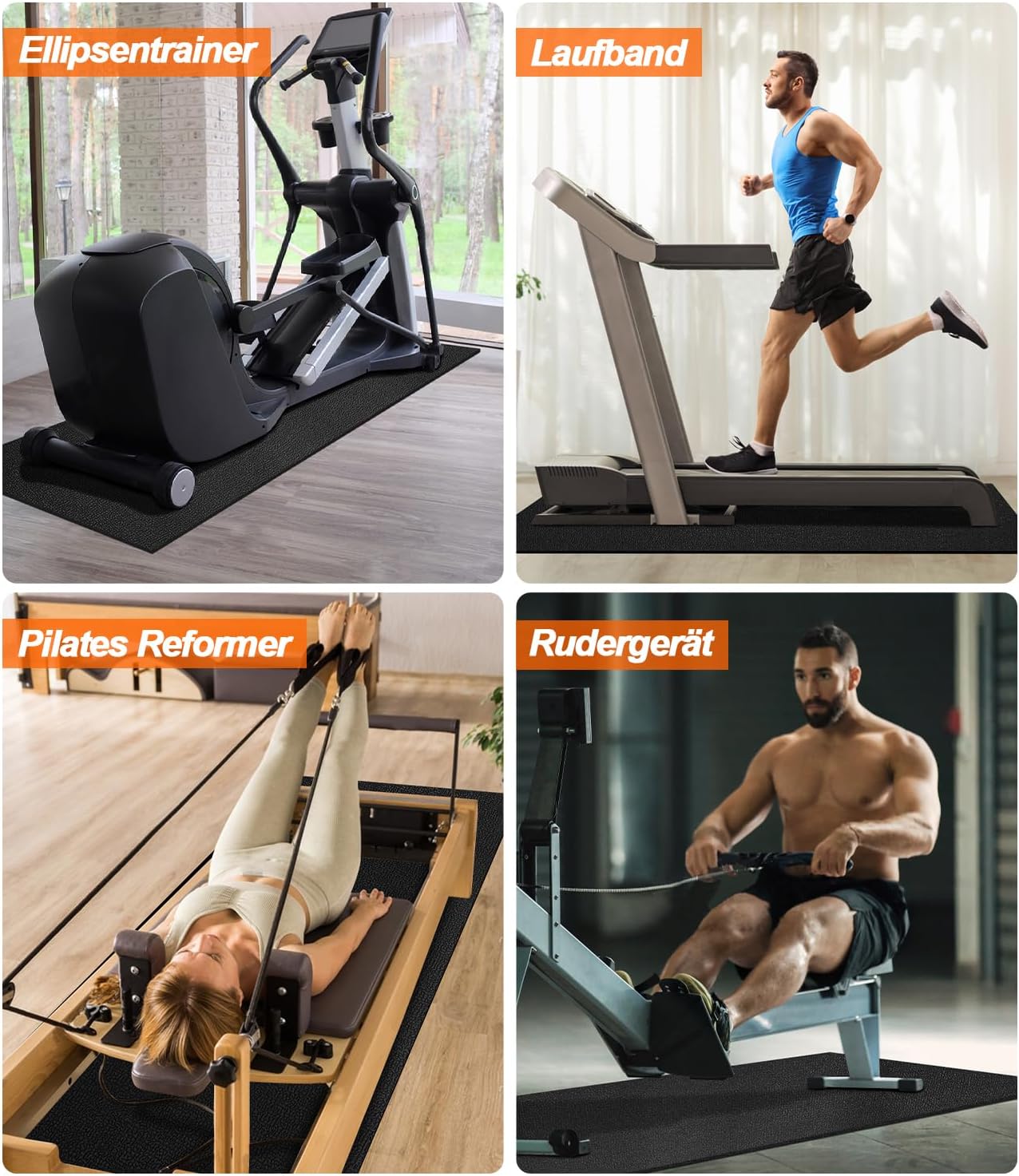 Thumbnail 6 de MAXVINI Bodenschutzmatte Fitness 200 x 90 cm – 6 mm, rutschfest, stoßdämpfend und langlebig
