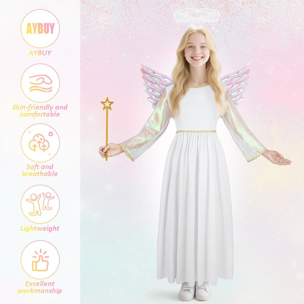 Detalle 2 de AYBUY Costume da Bambino Angelo 4PCS 👼