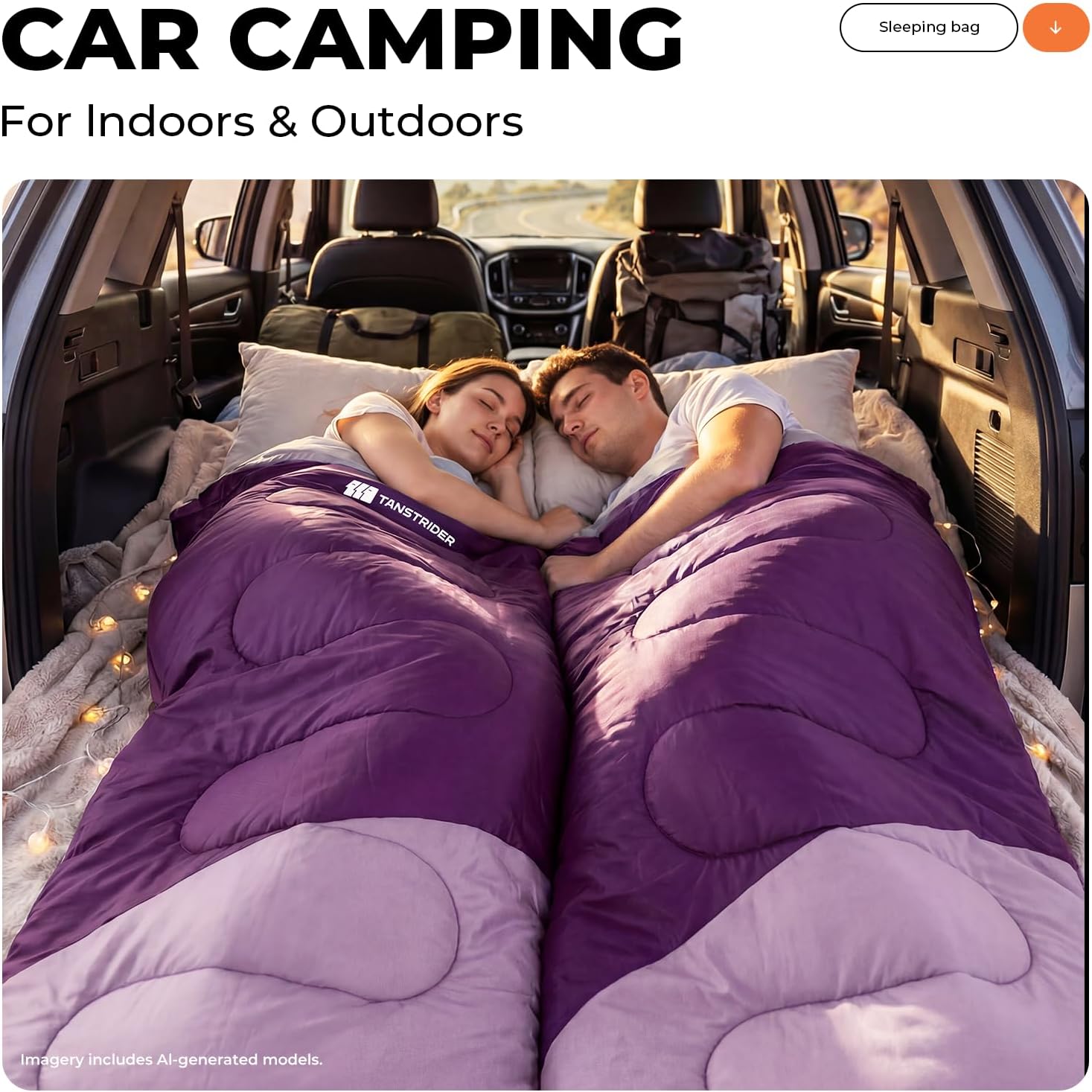 Thumbnail 2 de TANSTRIDER KJFCB54033166-US01 Rectangular Sleeping Bag with Compression Sack