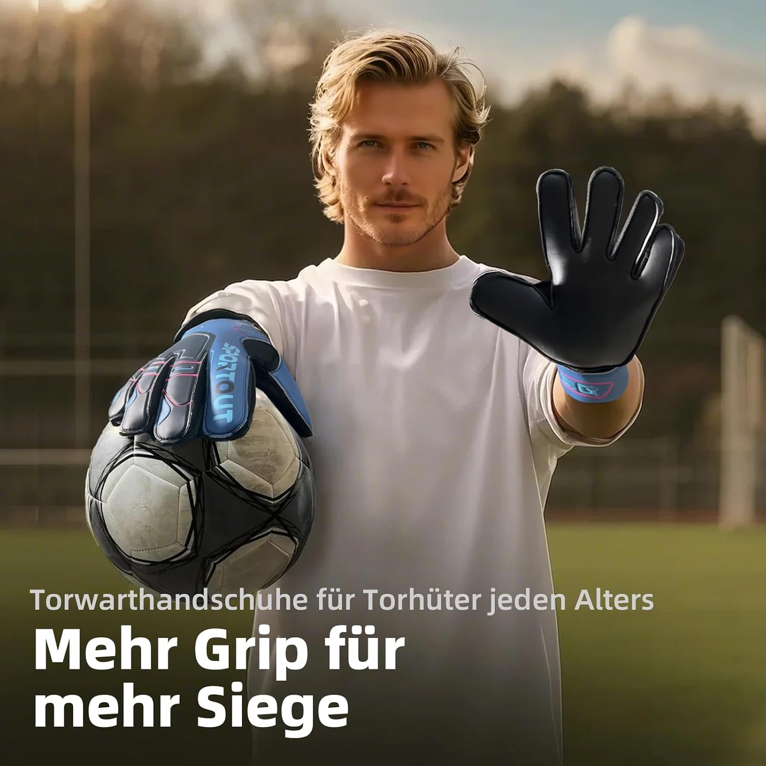 Thumbnail 6 de Sportout Youth & Adult Goalie Gloves with 4+3MM Latex, Finger Protection & Double Wrist Support