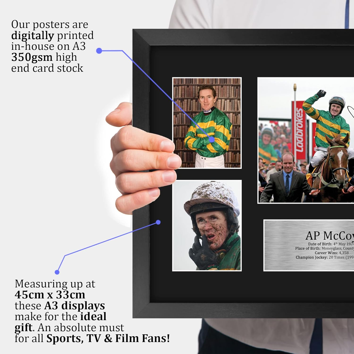 Thumbnail 2 de HWC Trading FR A3 Sir Anthony Peter McCoy framed printed autograph picture (A3)