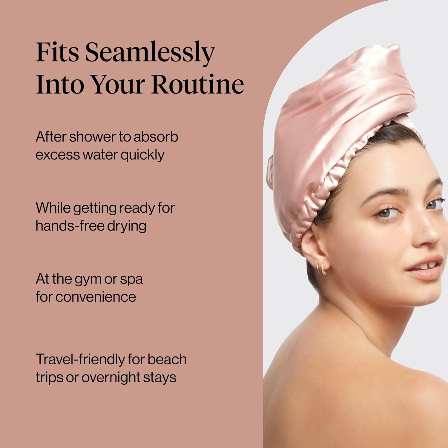 Thumbnail 6 de Kitsch Satin Microfiber Hair Towel Wrap Blush