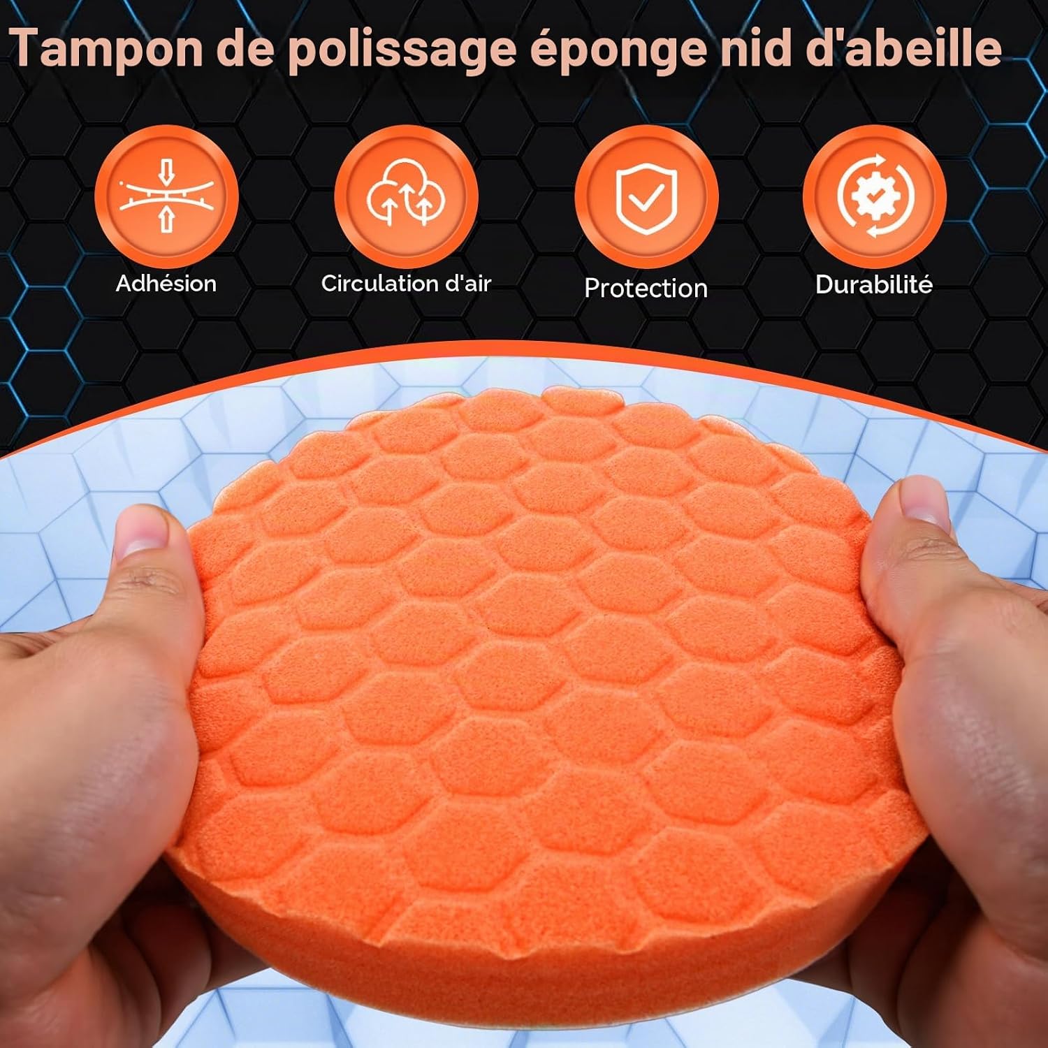 Detalle de lompyeu QCPGD150MM polijstpads van 150 mm, set van 7 voor polijstmachines