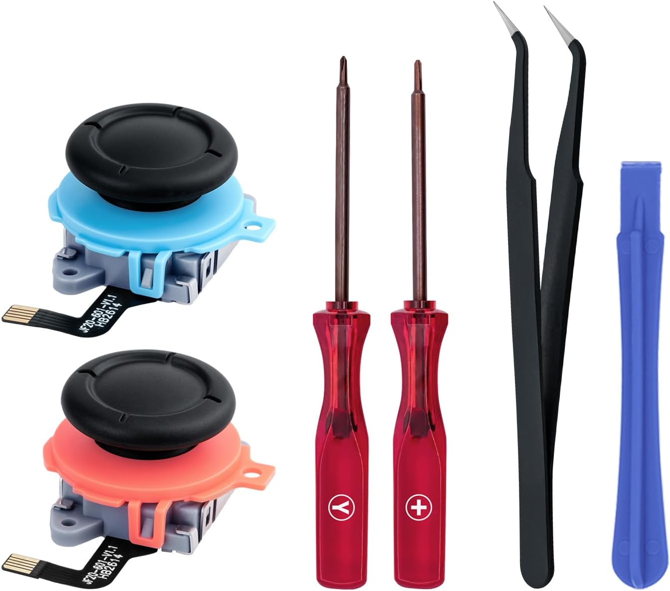 Detalle de Wigearss TMR Joysticks Électromagnétiques pour Nintendo Switch 2 – Kit de réparation avec capuchons et outils