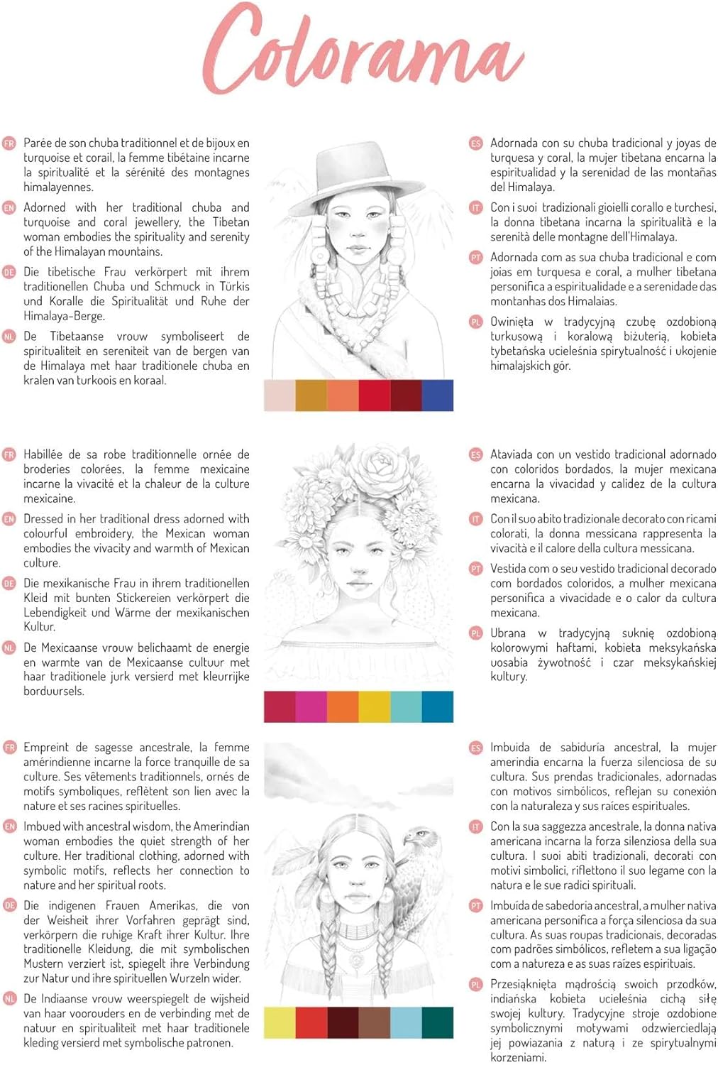 Thumbnail 4 de Clairefontaine 95741C Bloc de Coloriage Pour Adulte – Les Femmes, 20 Feuilles A4+ Multitechniques