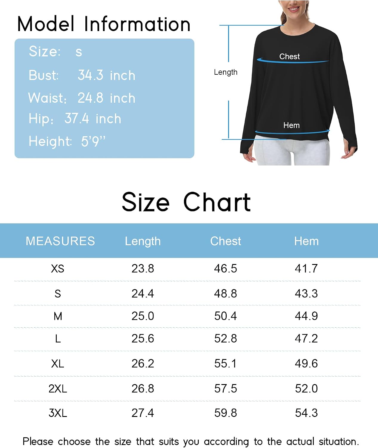 Thumbnail 6 de THE GYM PEOPLE Women's Long Sleeve Sports Shirt, Loose Fit with Thumb Holes