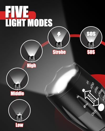 Detalle de Victoper LED Flashlight 2 Pack: Bright, Tactical, and Versatile for Outdoors